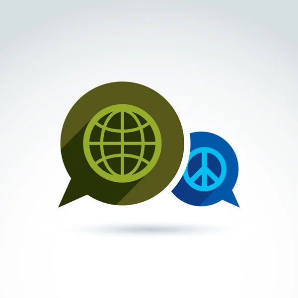 Peace for a world global peace icon, vector conceptual unusual s — Stock Vector