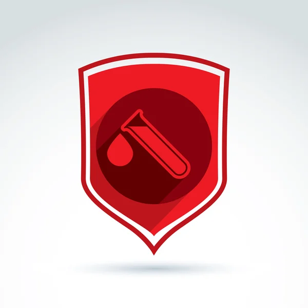 Donor bloed verdediging pictogram, reageerbuis, virus, epidemie, vector con — Stockvector