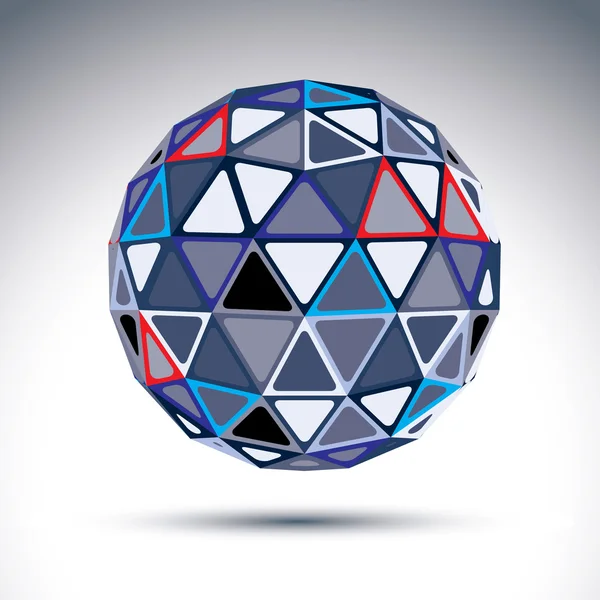 Ingewikkelde grijze stedelijke sferische object, 3d fractal metalen sph — Stockvector