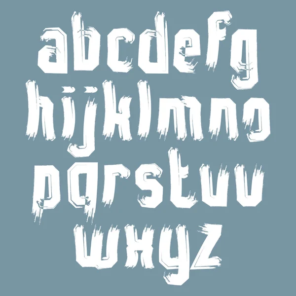 Vector wit lettertype, handgeschreven aquarel kleine geïsoleerde laat — Stockvector