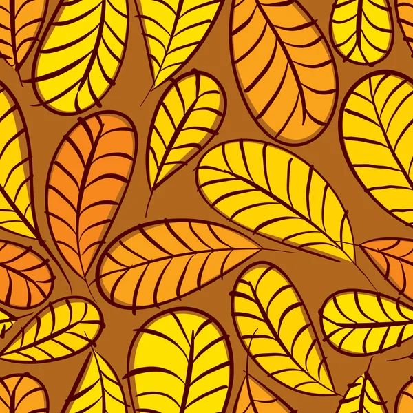 秋の葉のシームレスなパターンは、シームレスな背景の花のベクトル — ストックベクタ