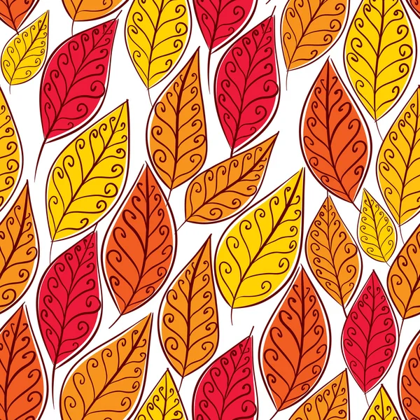 Осенние листья бесшовный узор, цветочный вектор бесшовная спинка — стоковый вектор