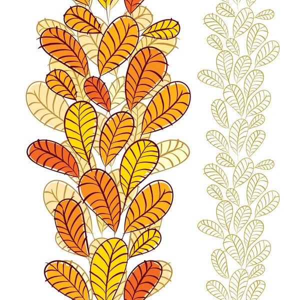 シームレスな壁紙秋の葉、縦組版ハン — ストックベクタ