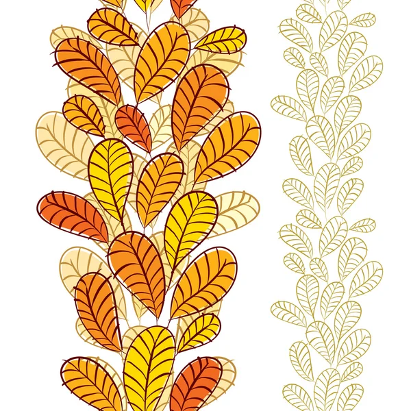 Fondo de pantalla sin costuras con hojas de otoño, composición vertical, han — Vector de stock