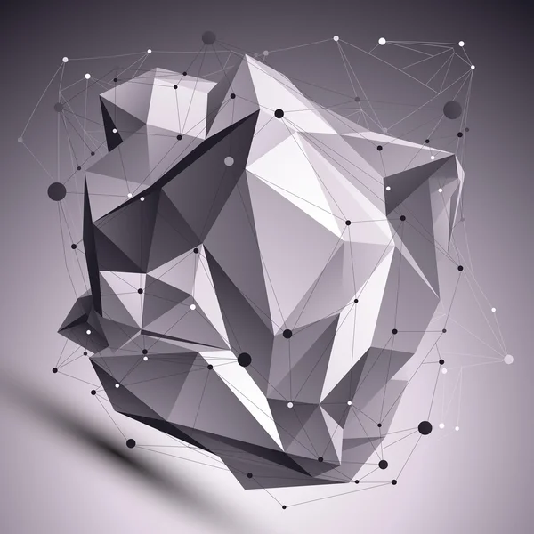 Deformed 3D abstract cybernetic object with lines mesh placed ov — Stock Illustration Deformed 3D abstract cybernetic object with lines mesh placed ov Stock Vector