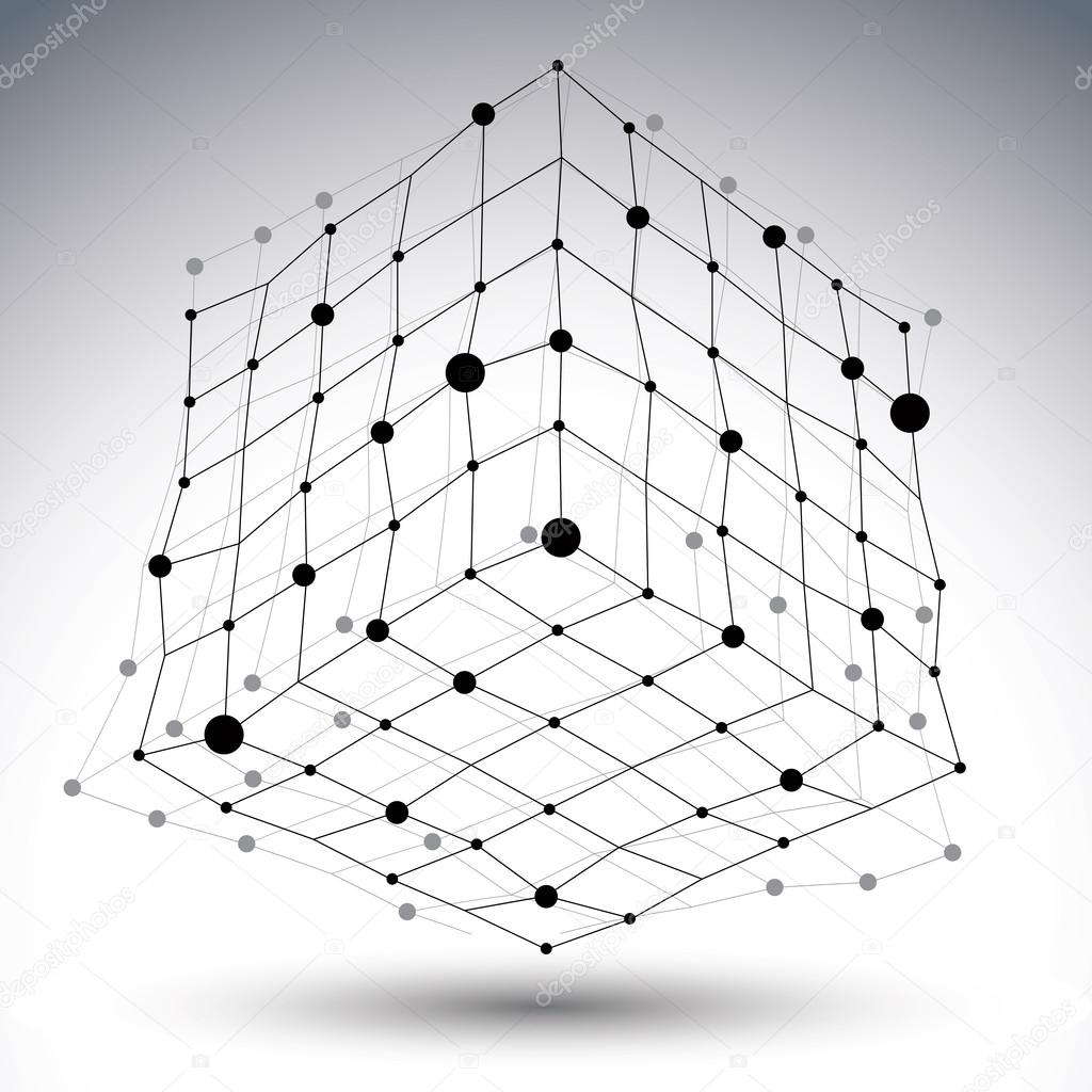 Spatial vector black and white digital eps8 object, contrast dim