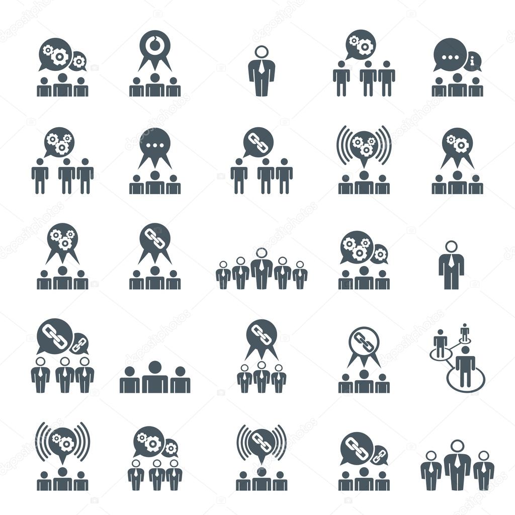 teamwork and business cooperation theme creative vector icons se