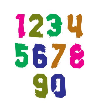 Vektör alışılmadık numaraları dr ayarla ucube renkli grafiti basamağa