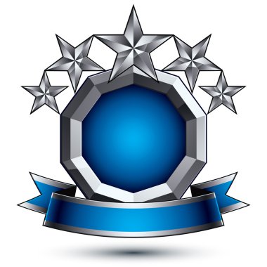 Göz alıcı vektör şablon pentagonal Gümüş Yıldız simgesiyle b