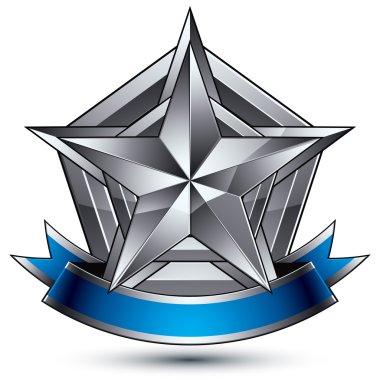 Vektör şanlı parlak tasarım öğesi, lüks 3d pentagonal silv