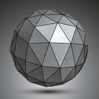 Galvanizli boyutlu Küre, metal perspective nesne.