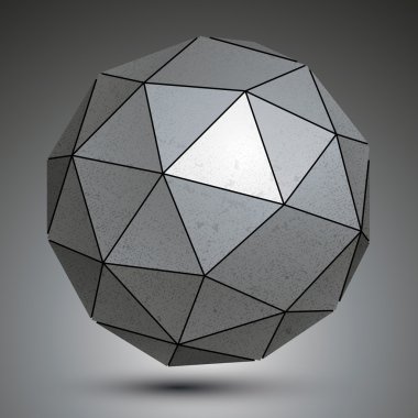 Galvanizli model 3d Küre, soyut nesne.