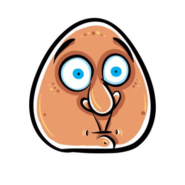 komik karikatür face, vektör çizim.