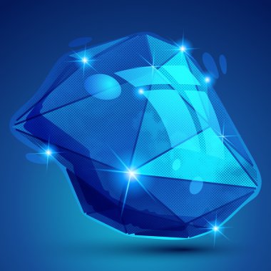 Vektör fütüristik nesne parlak efekti, boyutlu metin ile