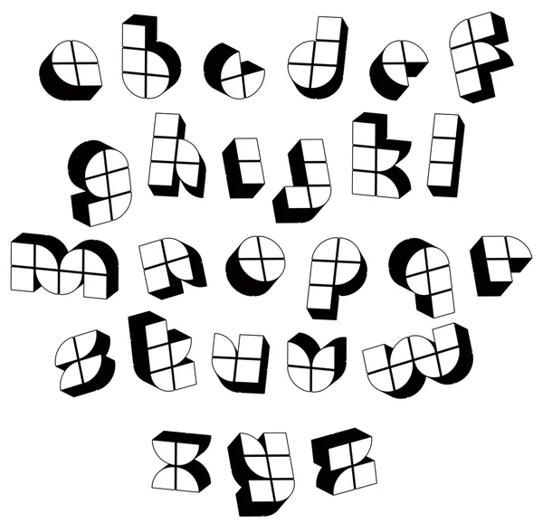 bloklarla yapılmış fütüristik siyah ve beyaz 3d yazı.