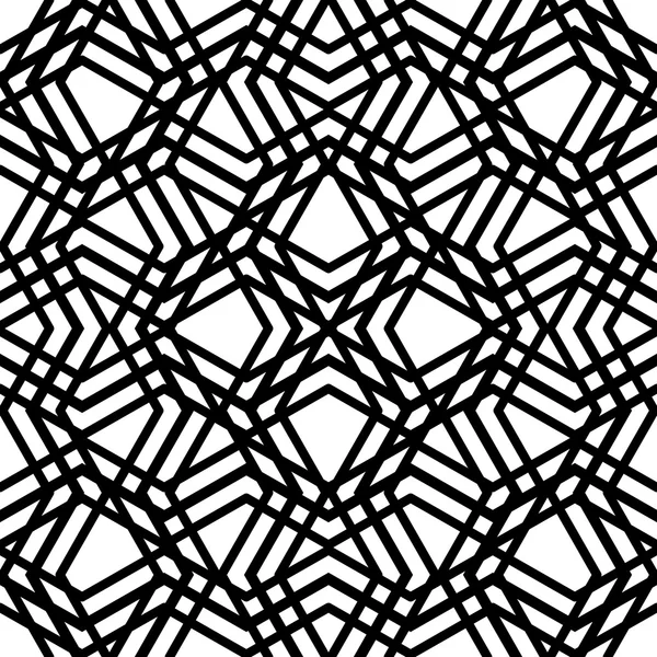 Kreative kontinuierliche Schwarz-Weiß-Chaos-Muster, Labyrinth-Motiv abs — Stockvektor