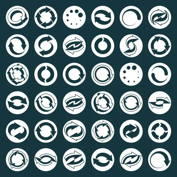 Herladen iconen vector set lus pijlen, vernieuwen, web thema beleid — Stockvector