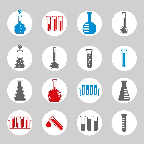 Chemical and medical flask icons vector set. — Stock Vector