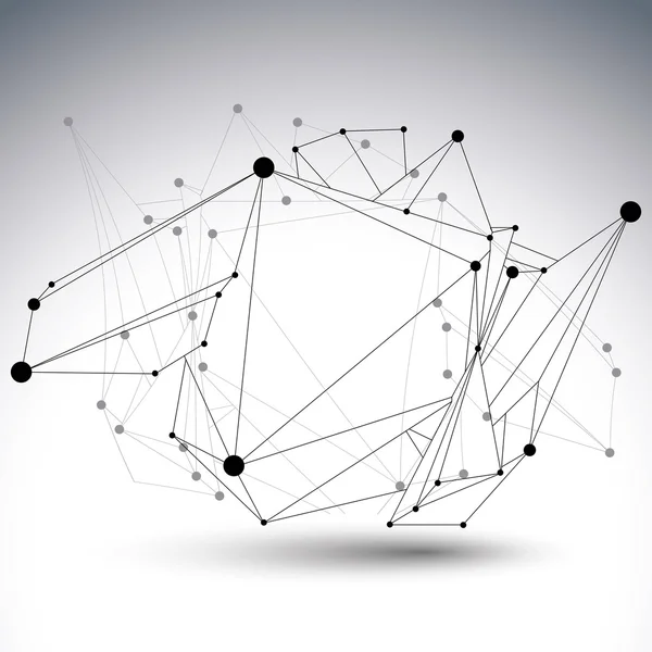 Soyut 3d yapısı poligonal vektör ağ nesnesini, siyah ve