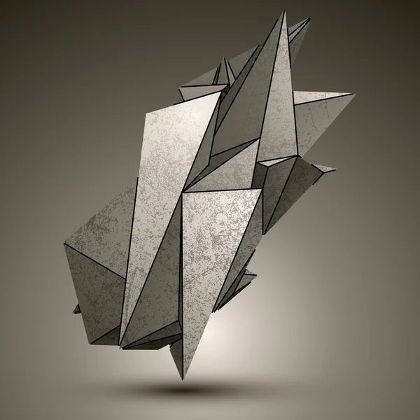 Asymmetriska peak teknik metallföremål, komplicerade cybernet — Stock vektor