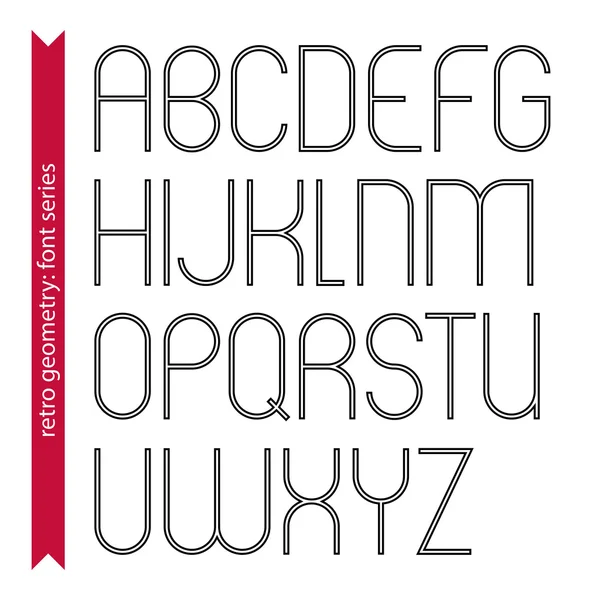 Lettres majuscules fines noires et blanches, chaux calligraphique délicate — Image vectorielle