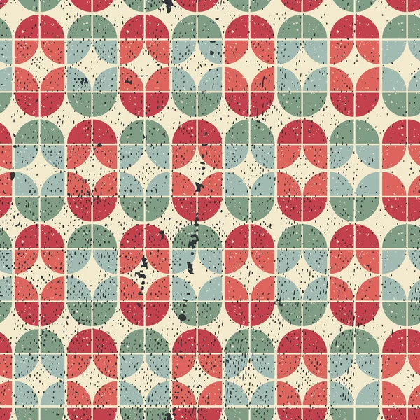 Colorful worn textile geometric seamless pattern, vector abstrac — Διανυσματικό Αρχείο