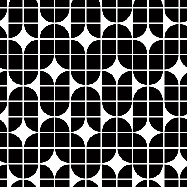 Black and white geometric abstract seamless pattern, contrast re — Stock Vector