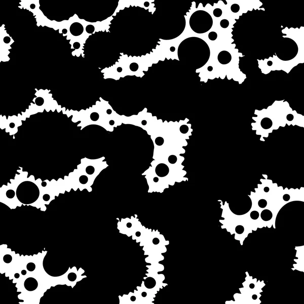 Black and white vector ink splash seamless pattern, monochrome d — Stock Vector