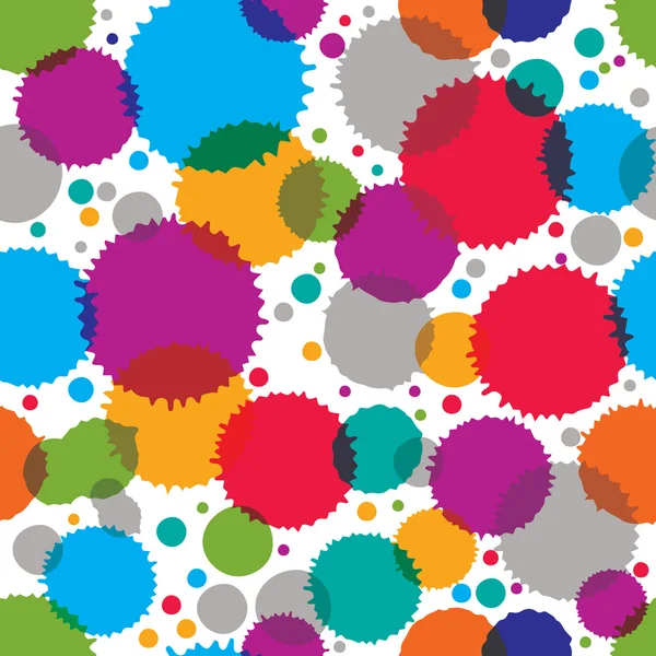 Colorful vector ink splash seamless pattern with rounded overlap — Stockvector