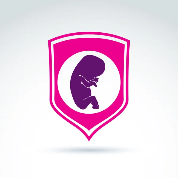 El embarazo y el aborto idea guardar tema en vivo. Ilustración conceptual — Archivo Imágenes Vectoriales