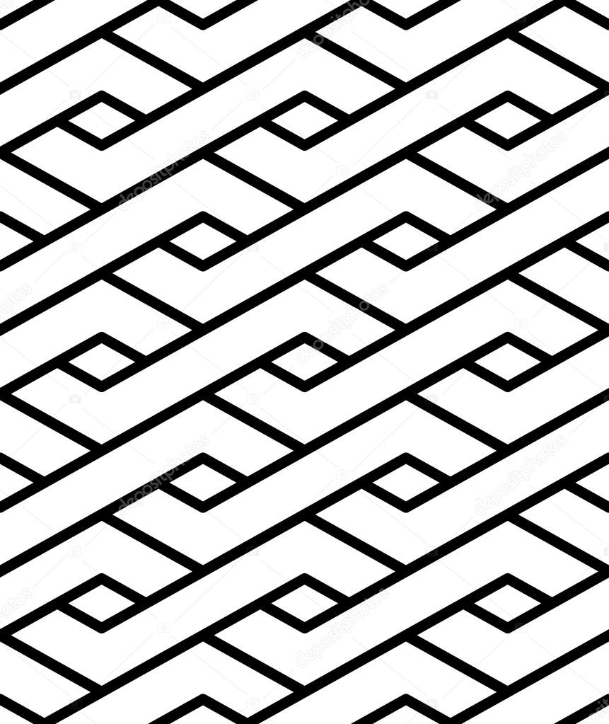 Contrast geometric seamless pattern with symmetric ornament. Rho