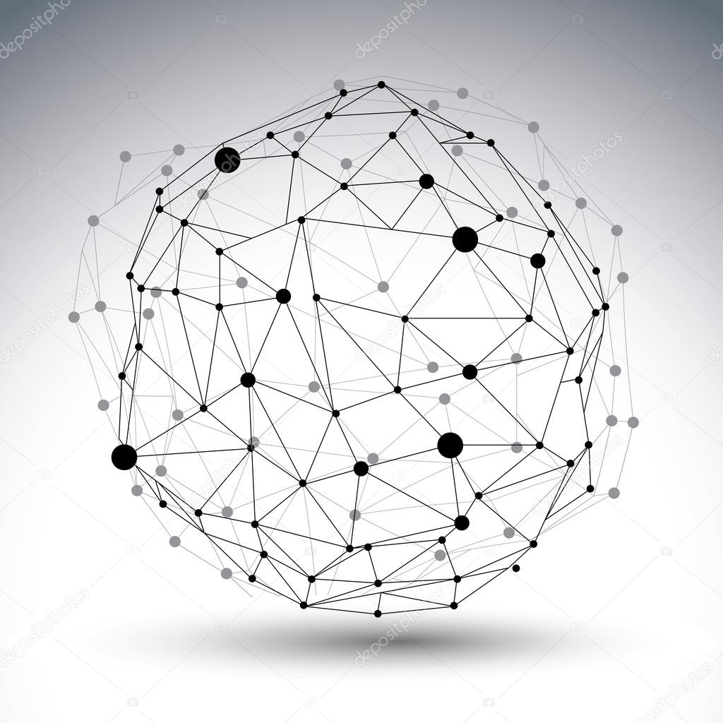 3D mesh modern network abstract figure isolated on white backgro