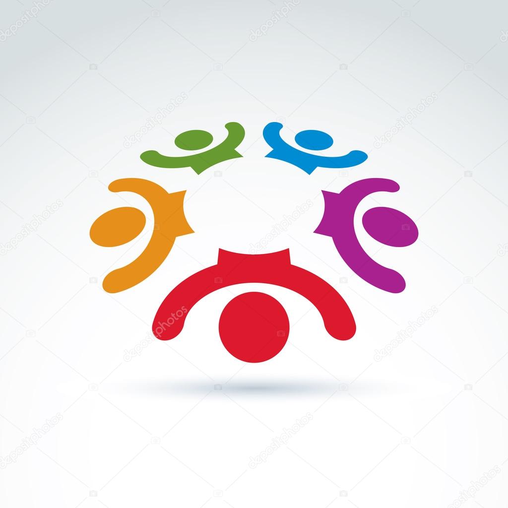 Teamwork and business team and friendship icon, social group, or