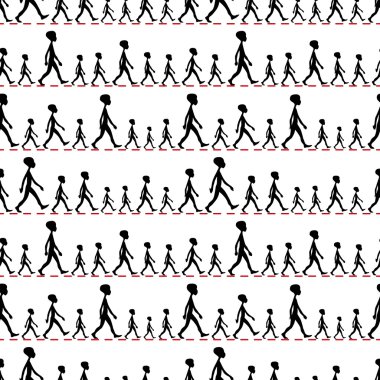 Yürüyen siluetleri seamless modeli.