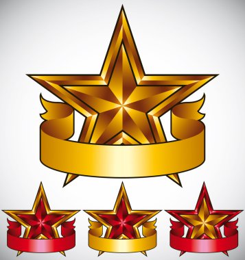 Stars classic emblems set. clipart