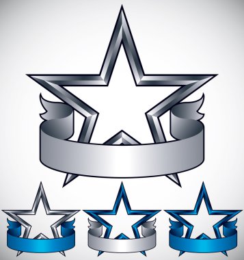 Stars classic emblems set.  clipart