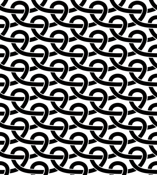 Zwart-wit geometrische naadloze patroon met verrekening van lijnen. — Stockvector