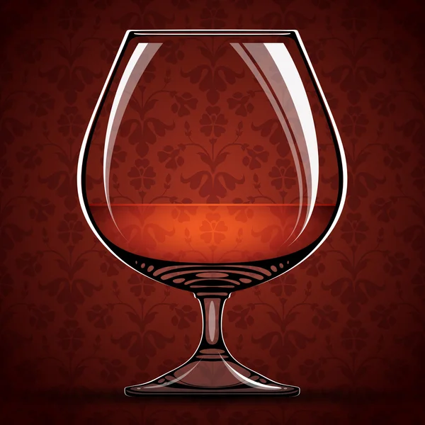 Glass of cognac. — Stock Vector