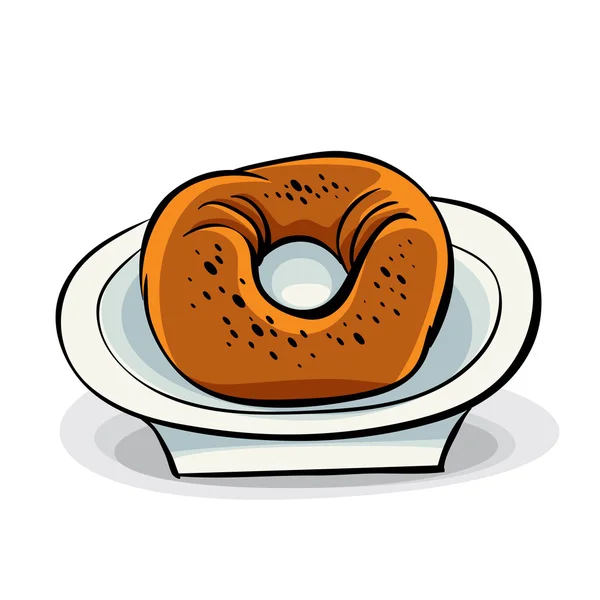 Ντόνατ σε ένα πιάτο. — Διανυσματικό Αρχείο