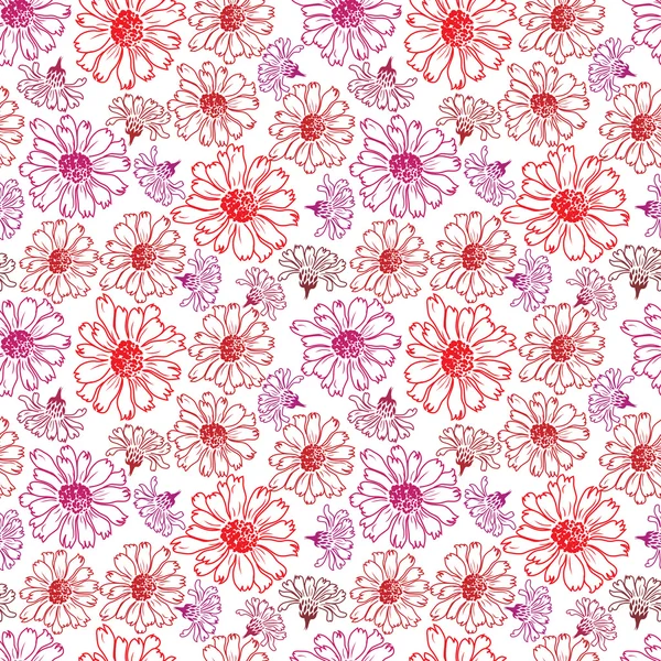 Fleurs rouges Modèle sans couture. — Image vectorielle