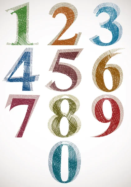 Numeri di stile vintage typeset . — Vettoriale Stock