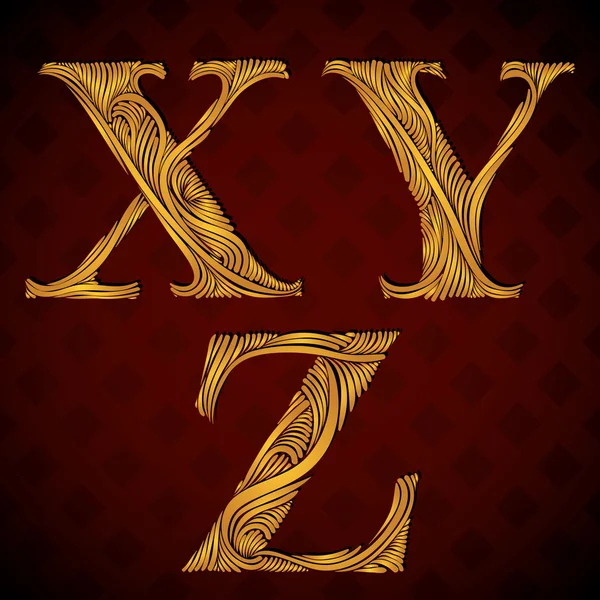 Kwiatowy litery x y z. — Wektor stockowy