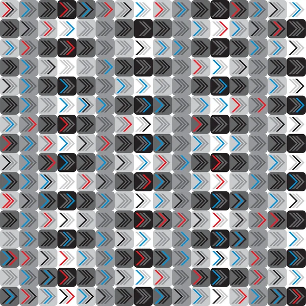 Geometrisches nahtloses Muster mit farbigen Pfeilen. — Stockvektor