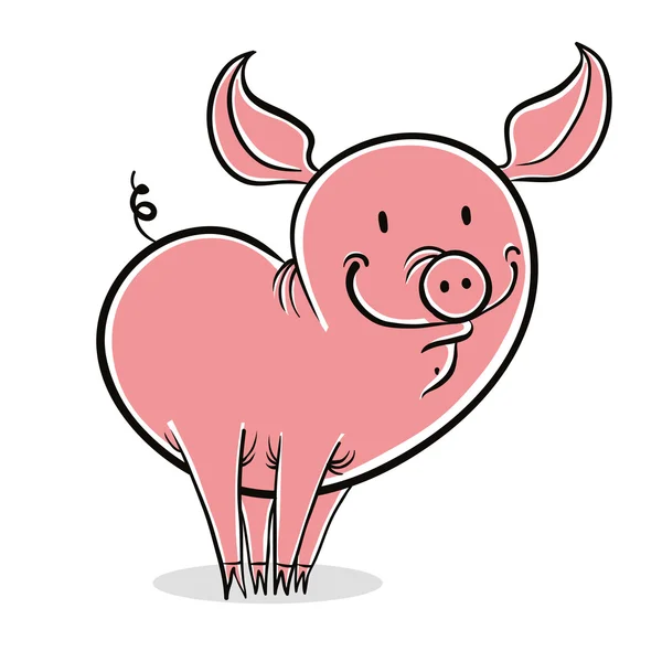 Pig funny cartoon. — Stock Vector