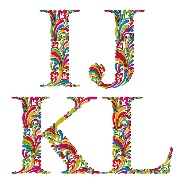 Letras antiguas i j k l . — Vector de stock