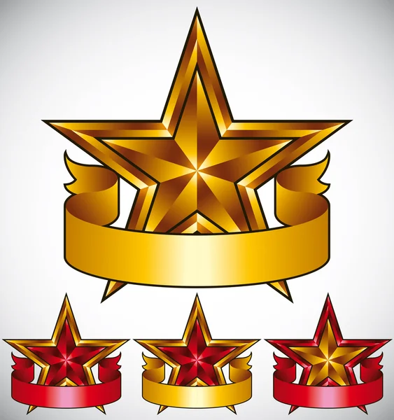 Conjunto de emblemas clásicos Stars . — Vector de stock