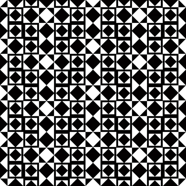 Nahtlose geometrische Muster mit monochromen Elementen. — Stockvektor