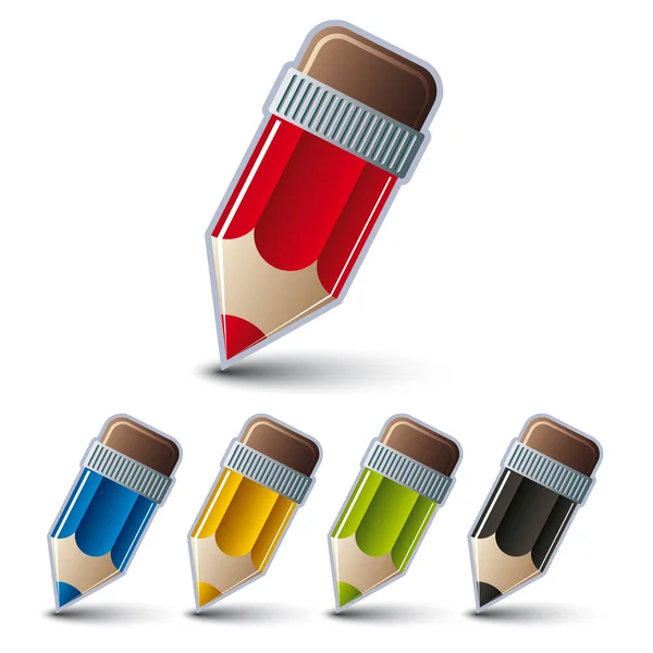 Ensemble d'icônes vectorielles crayon . — Image vectorielle