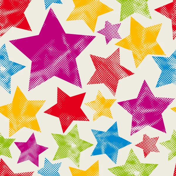 Colorful stars seamless pattern. — Stock Vector