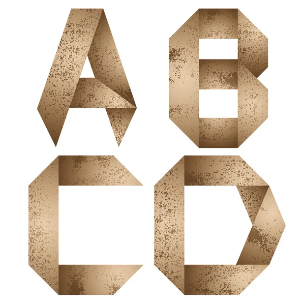 折纸字母 a，b，c，d. — 图库矢量图片